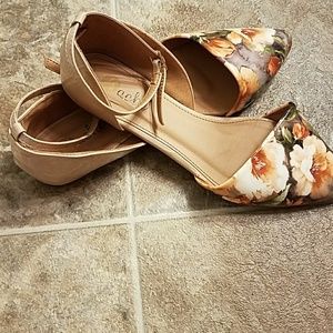 D'orsay style ankle strap shoes